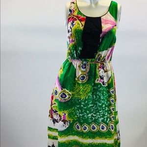 Moulinette Soeurs Green Print Dress open back